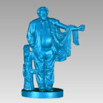 Fig. 5. Screenshot of Peter Weibel & I # 6, by Christine Karababa, 2017, a 3D-model remix of Apollo Belvedere (from digital 3D model of plaster cast in National Gallery of Denmark, Copenhagen, Royal Cast Collection) with 3D scan of Austrian artist and curator Peter Weibel (Karababa 2017; artwork under CC BY 4.0 license).