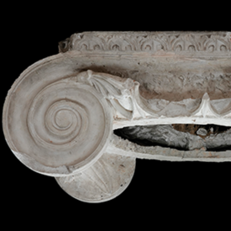 Example of a cast of an Ionic capital made by Paolini in 1937–38 at Aphrodisias. Rome, Museo della Civiltà Romana 5619 (courtesy Museo della Civiltà Romana).